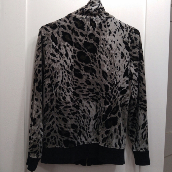 SOFT Velour leopard animal print spots athleisure zipper jacket - Picture 8 of 8